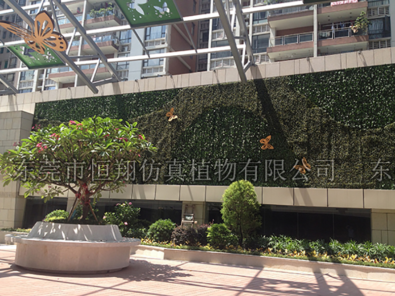 广东佛山恒福国际商场仿真植物墙仿真树案例工程